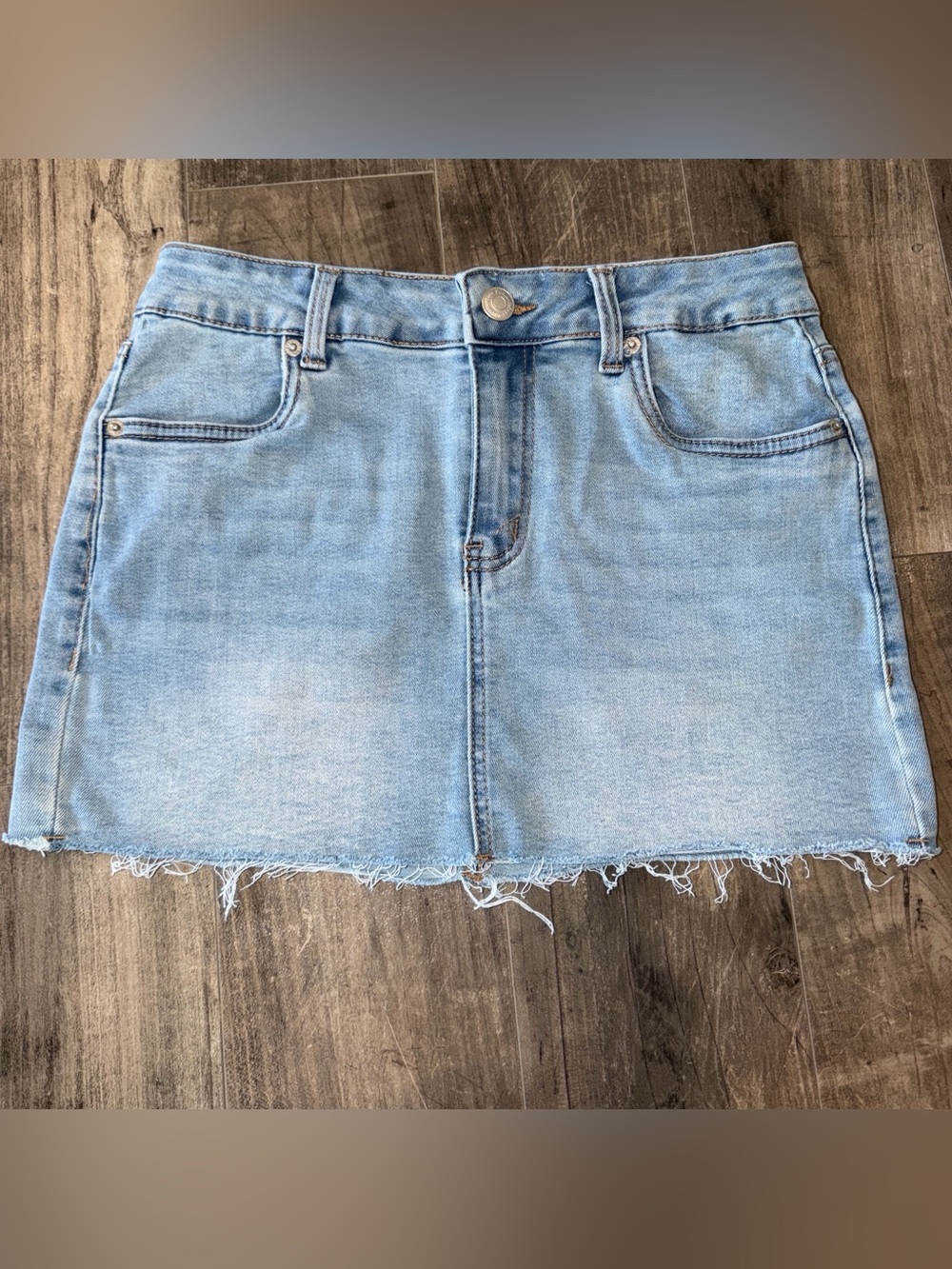 Light Blue Denim Mini Skirt - Brand: